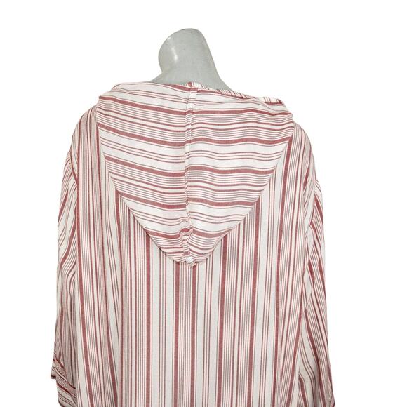 PIETSIE Women's Hoodie Caftan Dress Red Striped Size Small - Picture 10 of 10